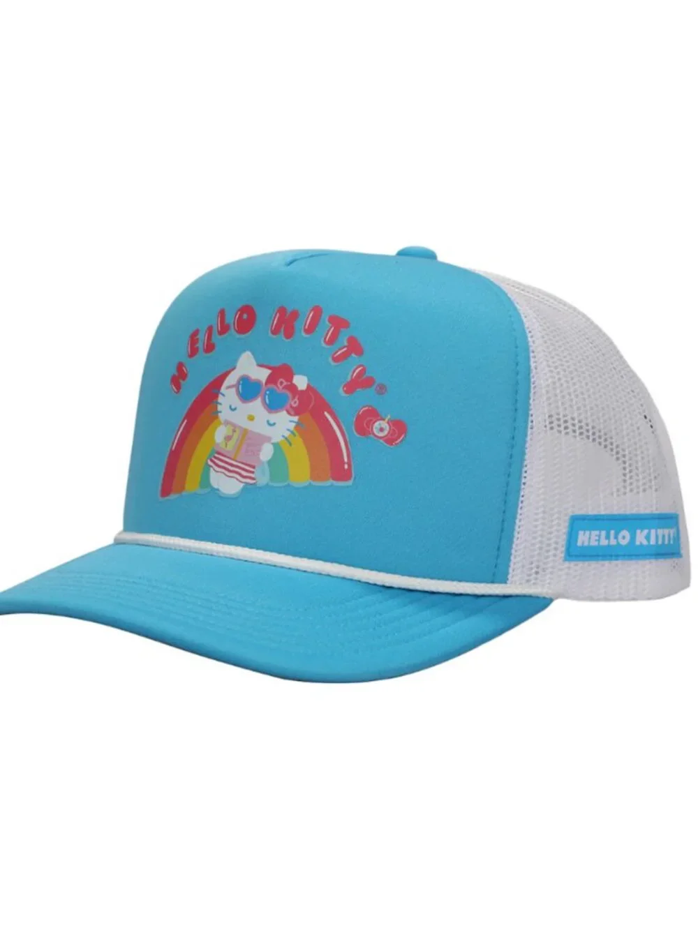 Hello Kitty Pool Float Rainbow Mesh Trucker Hat - Cute Fun Girl Character Gift